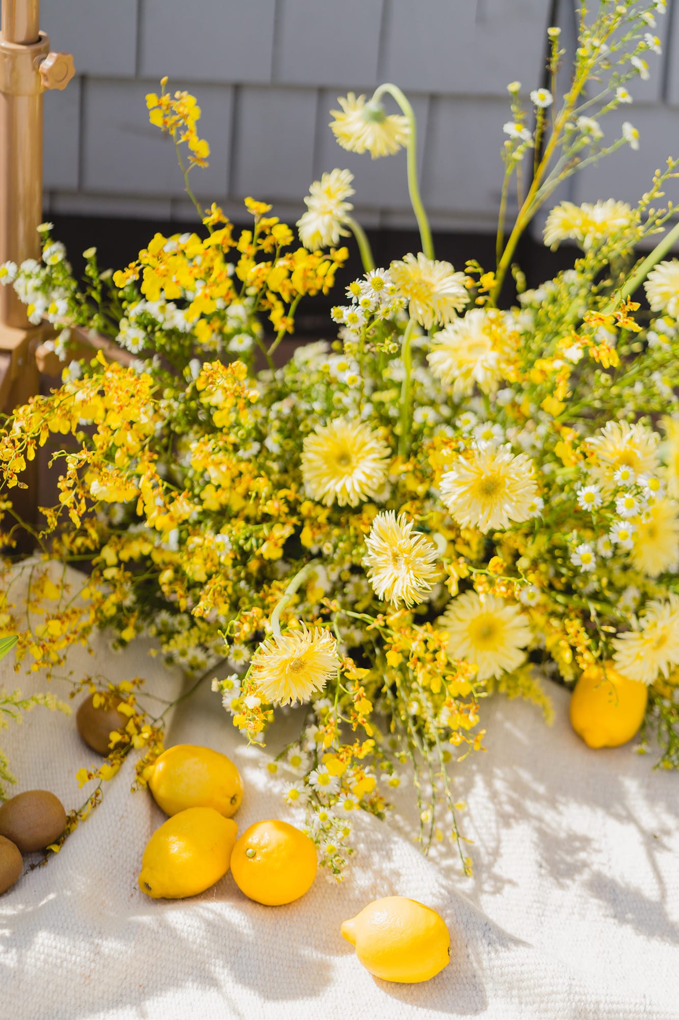 Yellow wedding with light green